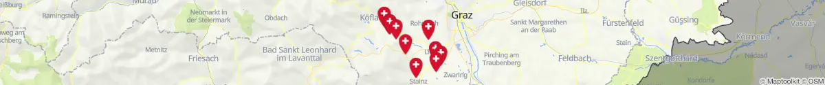 Kartenansicht für Apotheken-Notdienste in der Nähe von Ligist (Voitsberg, Steiermark)